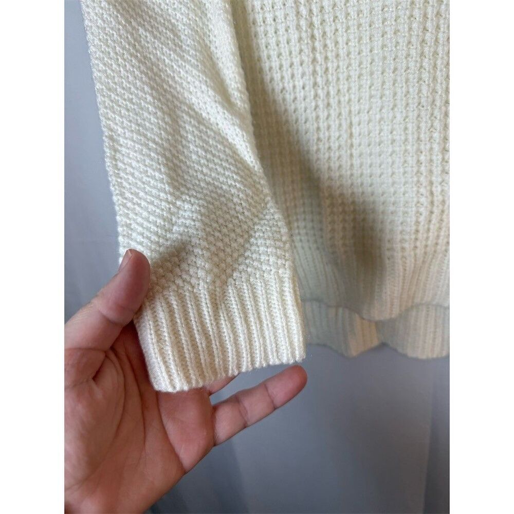 SO Juniors Sweater XS Ivory Waffle Knit Raglan Pullover Crewneck Long sleeve - Picture 4 of 11